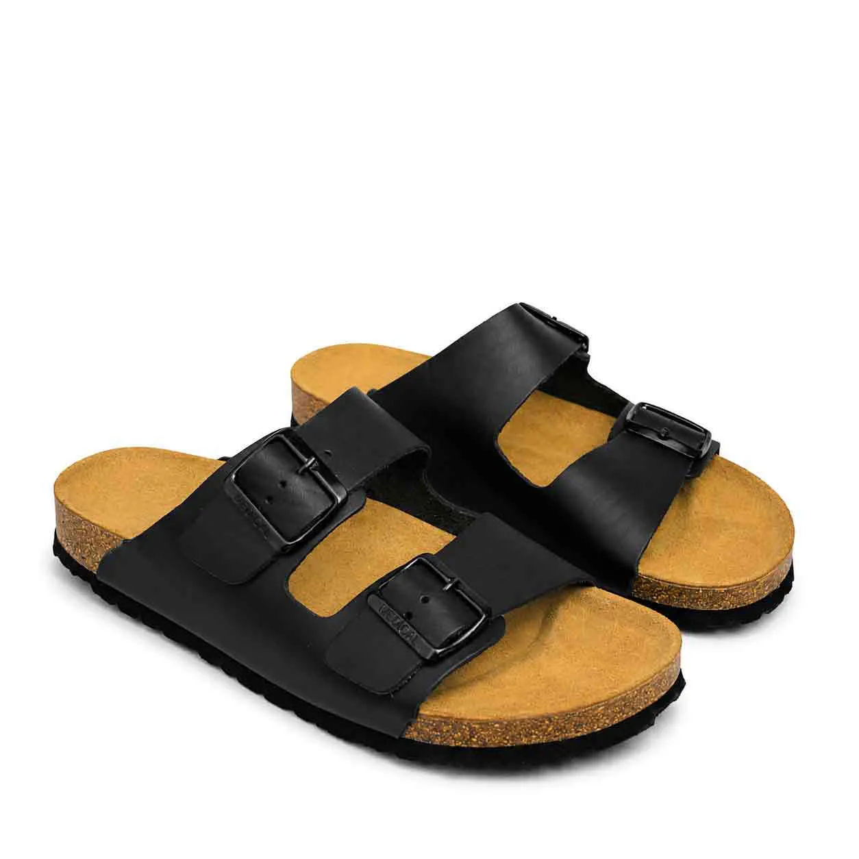 Sandale pour homme s030-1 Noir cuir miniature